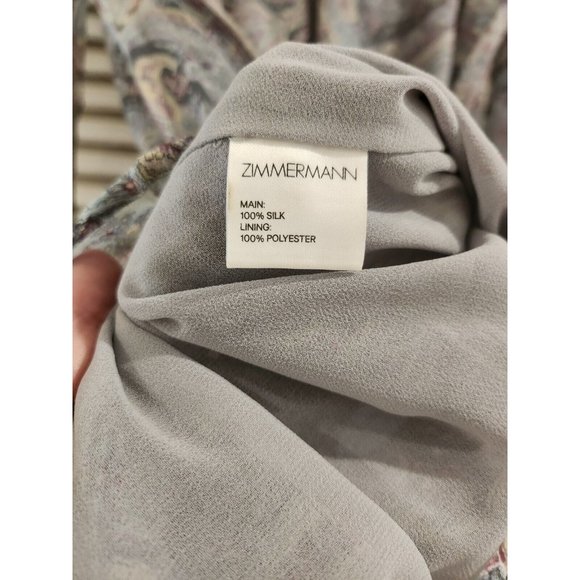 ZIMMERMANN Gemma Paisley Playsuit Romper Flutter Ruffle Sz 2 Silk Cute - Picture 9 of 11